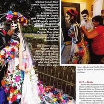 New Braunfels Monthly magazine article spread about the New Braunfels Dia de los Muertos Festival
